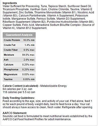 Soulistic Originals Pure Bliss Tuna Whole Meat Dinner in Gravy Wet Cat Food, 5.5 oz., Case of 8