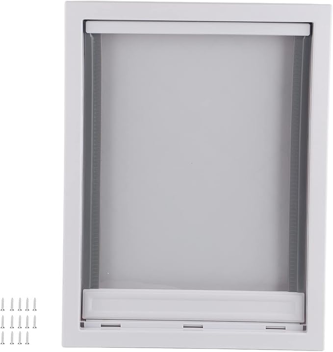 Rengue Large Pet Door, Doors Closing for Easy Pet Access Indoor Outdoor, 50x38 Cm for Big Garage Use Large Door, ABS Material, Automatically Nan Dog Supplies (White)