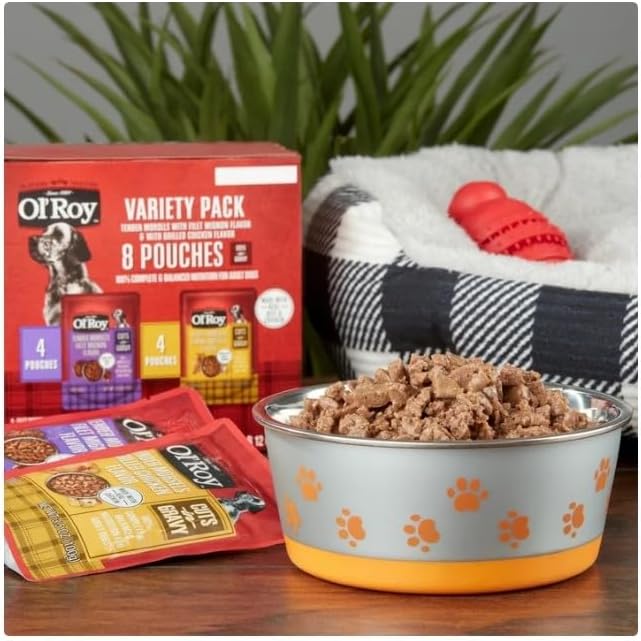 Ol's~Roys Cuts in Gravy Wet Dog Food Variety Pack, Tender Morsels Filet Mignon Flavor and Tender Morsels Grilled Chicken Flavor, 3.5 Oz ~ 8 Count ~ (2 Pack)