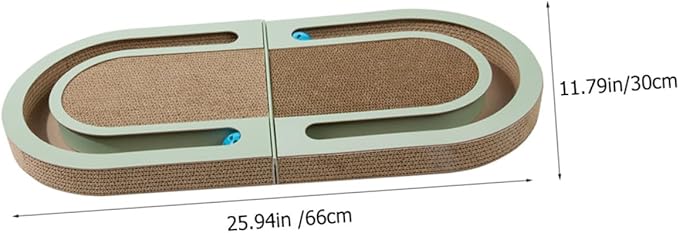 Indoor Cat Scratcher Board with Ball, Foldable Corrugated Cardboard Kitten Scratching Post for Household Cats and Kittens