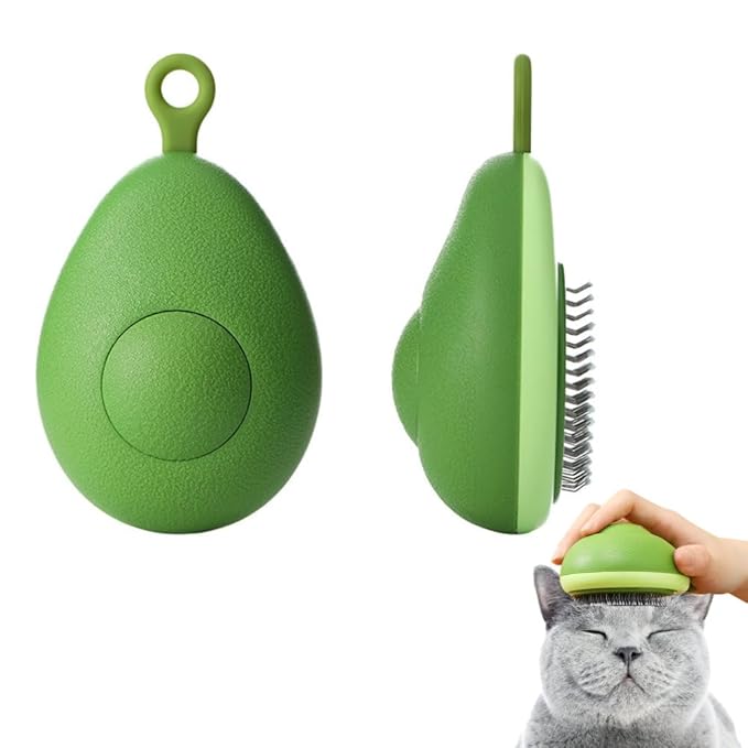Cat Brush, Fruit Shape Pet Massage Brush Cat Grooming Brush with Release Button for Cats Small Dogs Rabbits Removes Tangles Loose Fur