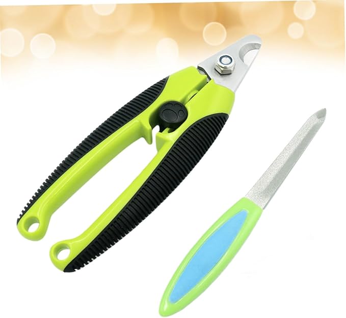 Stainless Steel Pet Nail Clipper with Safety Guard for Cats and Animals Sharp Ripple Pattern Design for Safe Grooming and Comfortable Use Includes Nail File