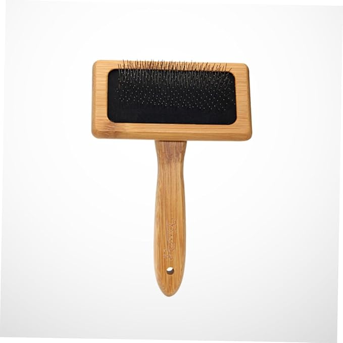 BESPORTBLE Needle Comb Bamboo Wood Pet Grooming Comb Ergonomic Handle Pet Hair Remover Lint Brush Dog Cat Grooming Tool