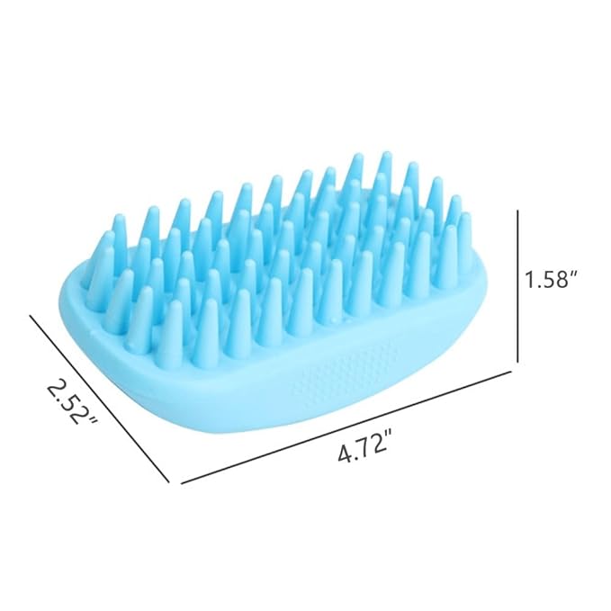 Pet Bath Brush Dog Cat Massage Hairbrush Comb for Grooming Shower Scrubbing Shedding Massage Long Short Hair Pets Cats Dogs Supplies - Blue