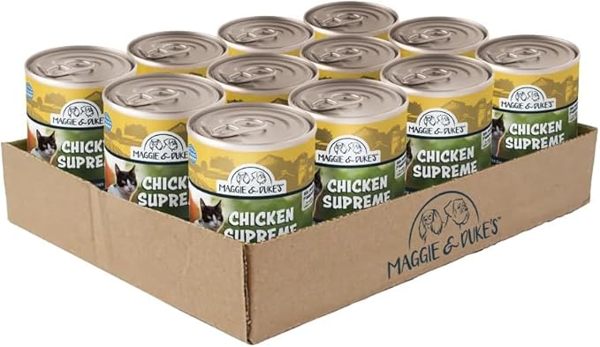 CountryMax Maggie and Duke’s Canned Cat Food – 14 oz – High-Protein, Grain-Free Wet Food for Adult Cats & Kittens (Case of 24 Cans, Chicken)