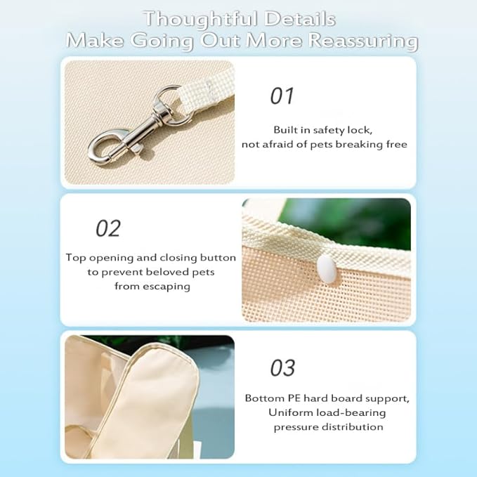 KAMEIOU Breathable Mesh Cat Small Dog Purse Carrier Tote Bag for Small Dogs Pets Outdoor Pet Purse Carriers for Puppy Cat Small Dog Tote Soft-Sided Bag for Small Dogs Rabbits Cats Carrier Outcrop Bag