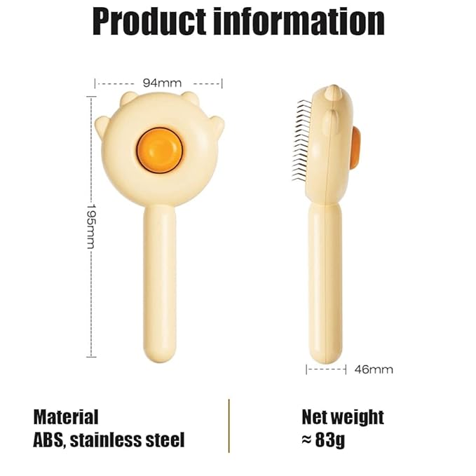 Slicker Brush, 2023 New Pet Hair Cleaner Brush, Cat Grooming Brush Long or Short Hair, Self Cleaning Slicker Comb for Kitten, Removes Tangles Loose Fur (2Pcs#A)
