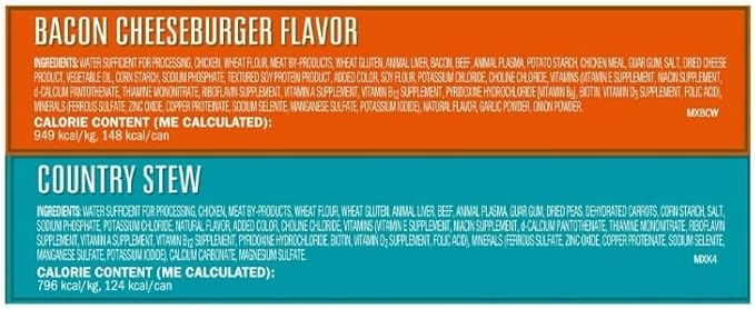 Ol's~Roys Wet Dog Food Variety Pack, 24 Cans, 5.5 oz Each, Bacon Cheeseburger & Country Stew in Gravy, Complete & Balanced Meal, Soft Texture for Small to Large Breeds, No Artificial Flavors