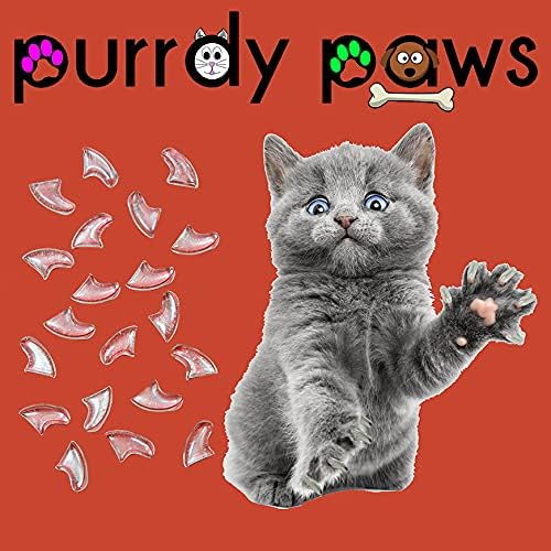 6 Month Supply Soft Nail Caps for Cats Clear Small - Extra Adhesives
