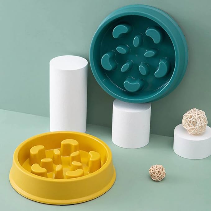Pet Slow Food Bowl Small Dog Choke-Proof Bowl Non-Slip Slow Food Feeder Dog Rice Bowl Pet Supplies Available for Cats and Dogs Green
