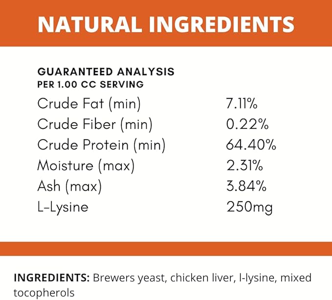 Under The Weather Pet L-lysine Powder Cat Supplement | Natural Vet Formulated Lysine Powders for Cats and Kittens | Promotes Balance Healthy Immune Support and Boost Overall Health Response (2.54 Oz)