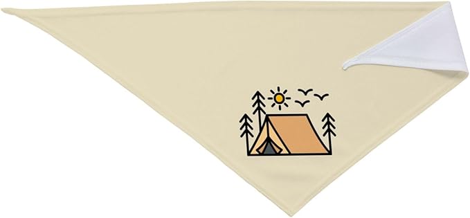 Happy Camper Summer Dog Bandana，Adorable Puppy Accessory for The avid Camper ，Pet Neckerchief for Pets Daily Wear Photo Prop Party Supplies,Funny Cute Dog Bandana (Khaki)