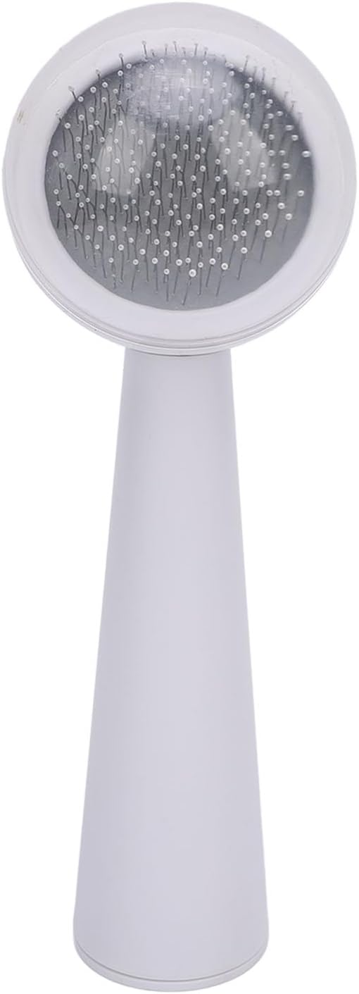 HEEPDD Cat Self Cleaning Slicker Brush, Pets Skin Friendly Grooming Brushes Pet Deshedding Brush for Shedding Dogs Cats Hair Easy to Remove Loose Undercoat with Long or Short Hairs (White)
