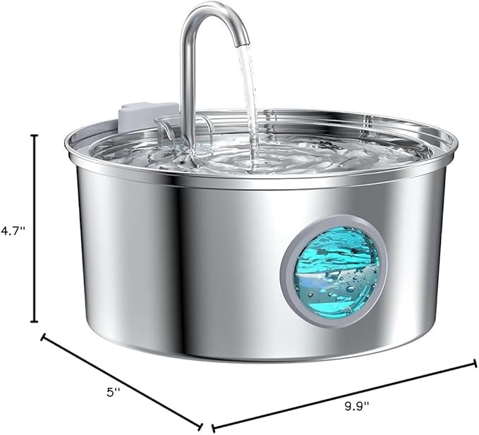 Selene The Doggy Fountain, Quiet Floor-Standing Pet Water Fountain, Automatic Dog Watering Dispenser Bowl Feeding & Watering Supplies (3.2L Round T-Type)