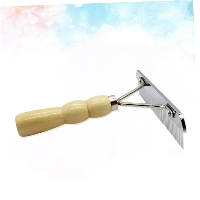 BESPORTBLE Wooden Handle Pet Comb Stainless Steel Brush for Dogs Cats Grooming Tool for Removing Mats Loose Hair Skin-friendly