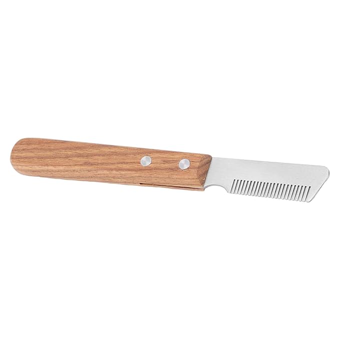 Shedding Tools Stripping Knife Safe Cat Grooming Comb with Wood Handle for Remove Floating Hair Dog Stripping Comb Stainless Steel Professional Pet Hair Removal Tool Dog Supplies
