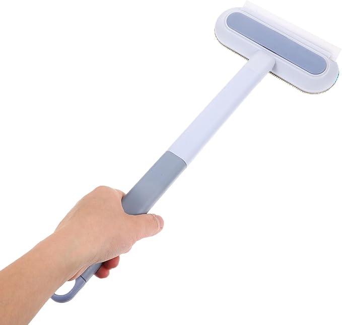 Pet Hair Remover Brush for Dog and Cat, Portable Lint Remover for Carpet and Furniture, High-Efficiency Sticky Hair Cleaner in Ash Blue for Pet Grooming and Household Use