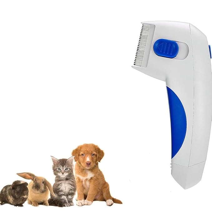 Electric Pet Grooming Comb, Removes Loose Hair, Suitable for Cats, Dogs & Rabbits, white