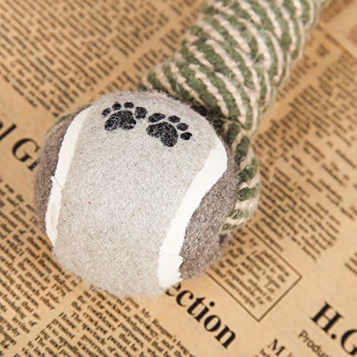 Dog Rope Chew Toy with Tennis Balls – Durable Dental Tug Toy for Puppies & Small to Large Dogs