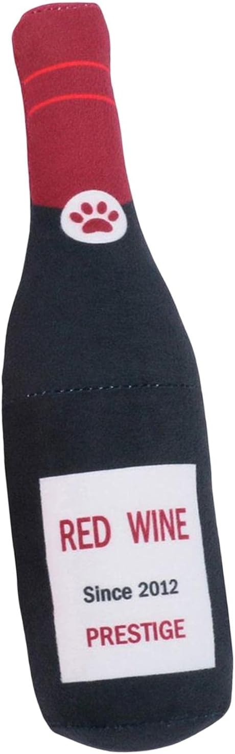 Printed Dog Toy Bottle Squeaky Bite Resistant Teasing Toy Pet Supplies for Training Medium Dogs Small Dogs Puppy Birthday, Black
