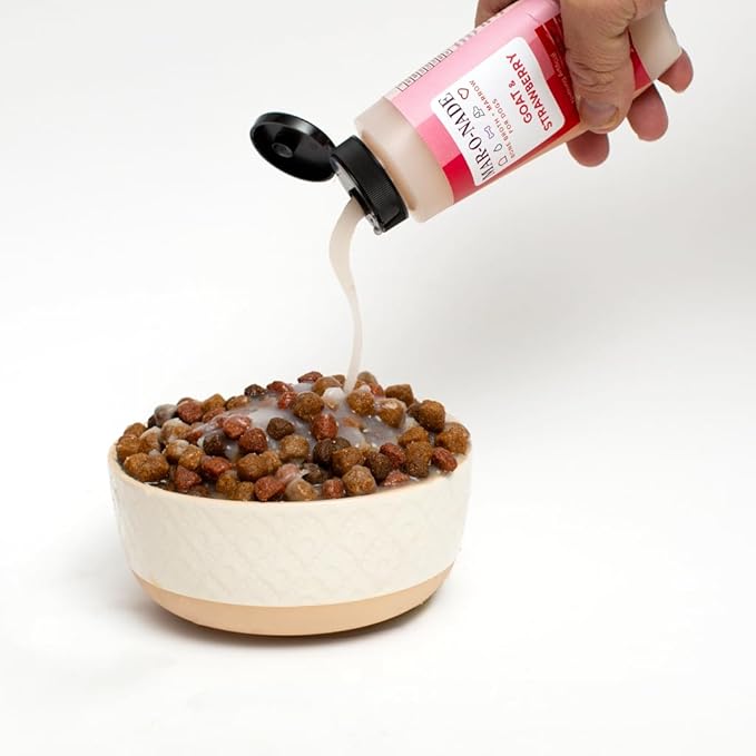 Bone Broth + Marrow Topper for Dogs - Goat & Strawberry, 8 fl oz - Grain-Free, AAFCO-Compliant, Small-Batch Nutritional Topper