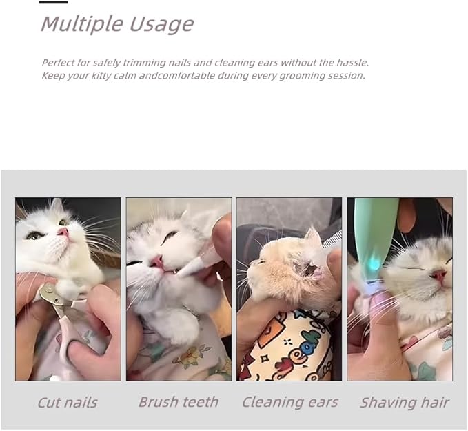 Cat Wrap for Clipping Nails,The Calm and Cozy Cat Cloth Wrap for Grooming,Cat Grooming Wrap Blanket (A,55 * 55CM [for Under 8.8lb])