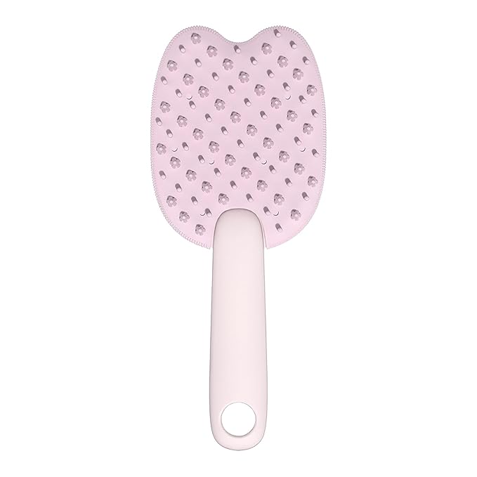 All-in-One PP Pet Brush, Double-Side Cat Grooming Brush, Pet Grooming Brush for for Short & Medium-Haired Cats and Dogs, Cat Brush for Removing Floating Hair (Pink(1pcs))