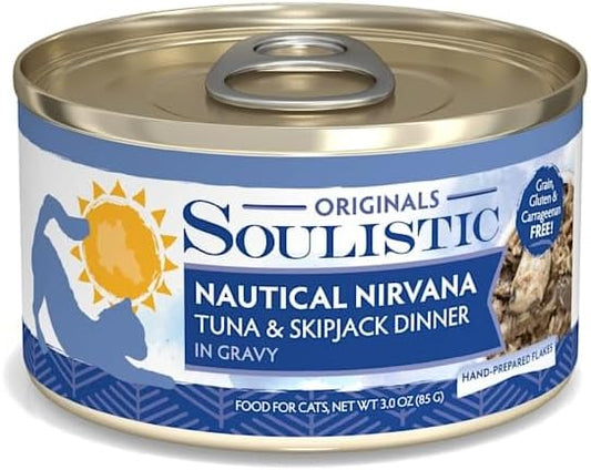 Soulistic Originals Nautical Nirvana Tuna & Skipjack Dinner in Gravy Wet Cat Food, 3 oz., Case of 12