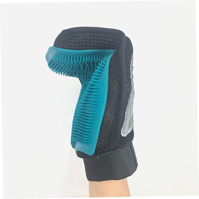 VOSAREA Double-Sided Silicone PET Massage Glove Brush for Cats and Dogs Effective Hair Remover for Bathing and Grooming for Shedding and PET Care