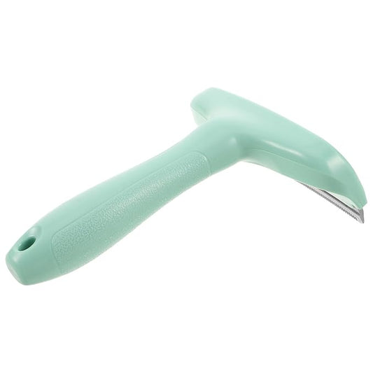 Pet Shedding Comb and Grooming Rake for Dogs and Cats, Large Green Undercoat Tool for Loose Hair Removal and Shedding Control, Suitable for Fur Types and Pet Grooming Supplies