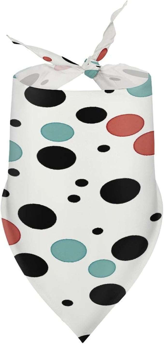 Dog Bandana Spring Pet Scarf Adjustable Triangle Polka Dot Printing Dog Bib Washable Polyester Puppy Bandana for Small Medium Large Dogs Cat Birthday Party Supplies