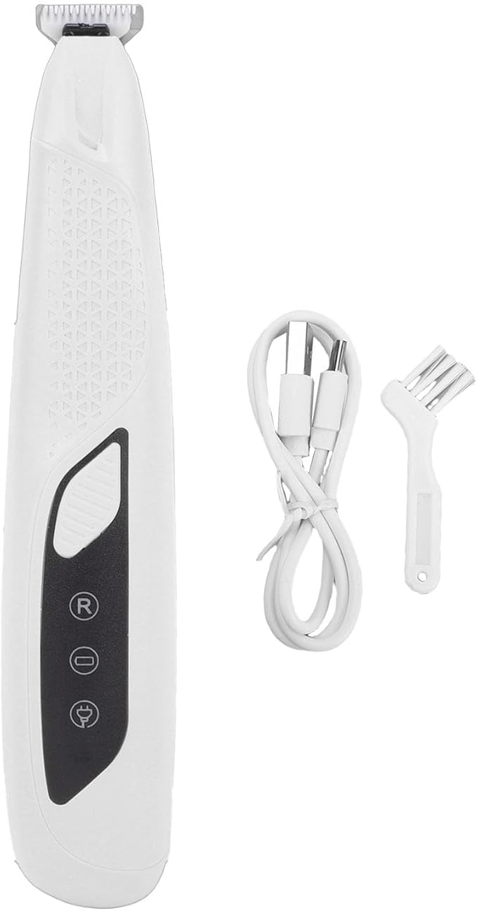 Pssopp Electric Cat Grooming Clippers, Electric Clippers Proof Body High Brightness LED Light Rechargeable Dog Trimmer for Small Area Hair Cat Grooming, (White)