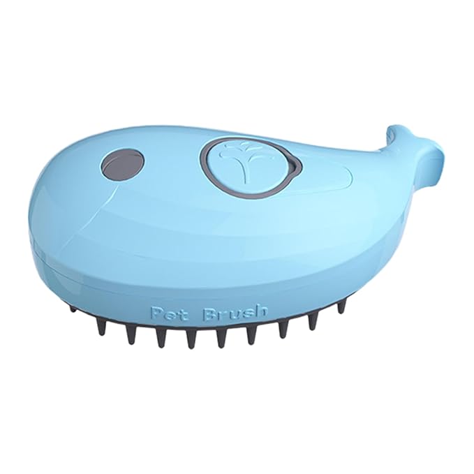 Cat Steam Brush, Cute Whale Shape Hair Brush Cat Dog Pet Brush Massager Steam, Cat Grooming Brush, Pet Comb Massage Brush, Rechargeable Cat Hair Brush, Flyaway Hair Prevention Cat Grooming Brush (A)