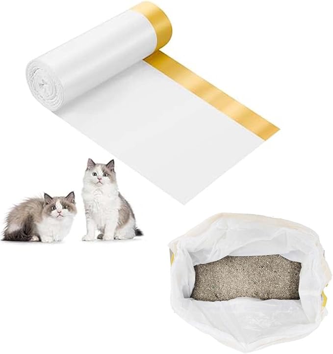 Automatic Cat Litter Box with Anti-Pinch Safety, Odor-Free Design, App Remote Control, and Open Structure for Stress-Free Use—Helps Cats Adapt Quickly(cat Litter Bag)