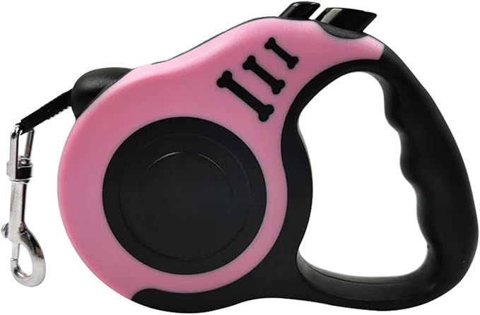 1pcs Retractable Dog Leash 5m, Strong Nylon Automatic Lead for Small Medium Dogs, Pets Traction Rope for Cats, Chihuahua Bulldog Supplies(Pink,5m)