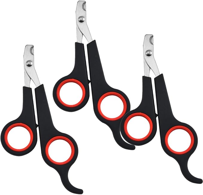 3Pcs Pet Nail Clippers Ergonomic Design Nail Trimmers for Cats and Dogs Professional Pet Grooming Supplies Bag