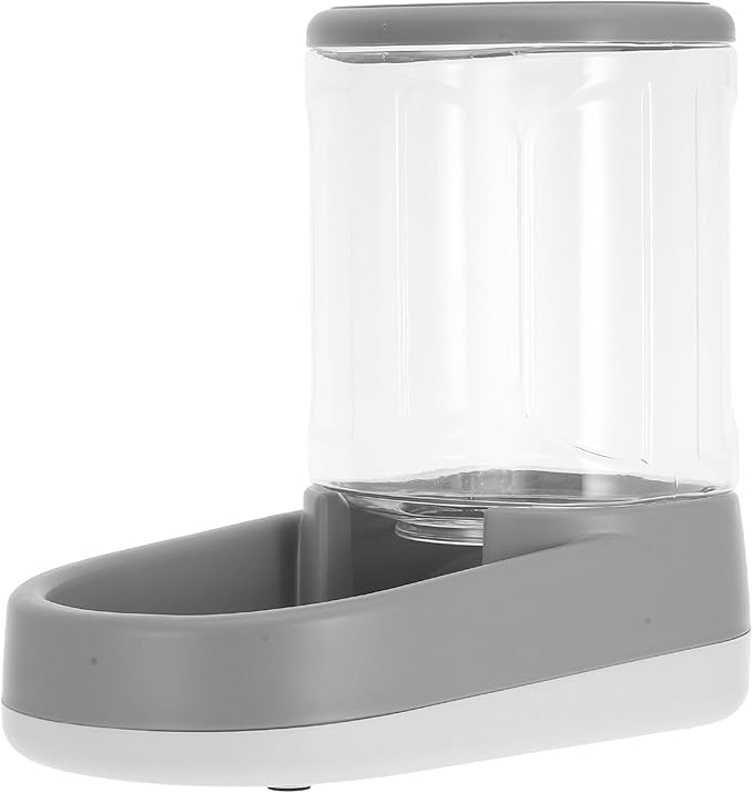 Automatic Pet Feeder and Water Dispenser Gravity Cat Feeder with Dry Food Storage Capacity Suitable for Small and Large Dogs and Cats in Elegant Gray