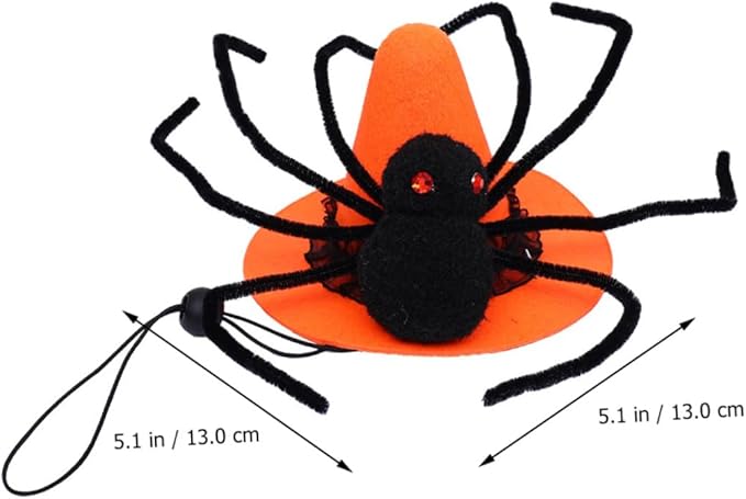 Pet Spider Hat Costume Pet Halloween Headwear Spider Web Design Adjustable Fit for Dogs Halloween Dress up Party Supplies