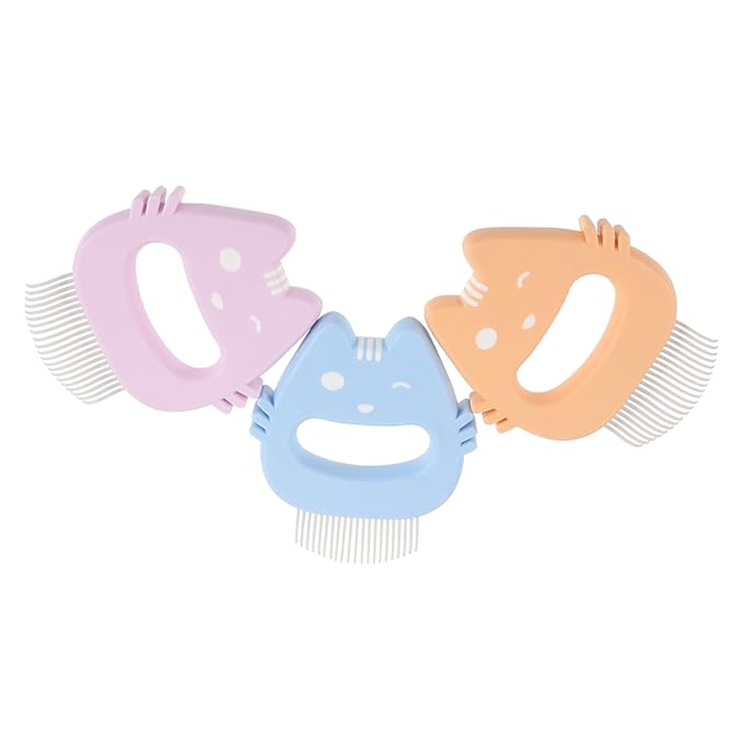 PET Grooming Comb Set Silicone Handle Cat and Dog Hair Removal Brush Compact Deshedding Tool for Daily Use Multi-Function PET Grooming Supplies