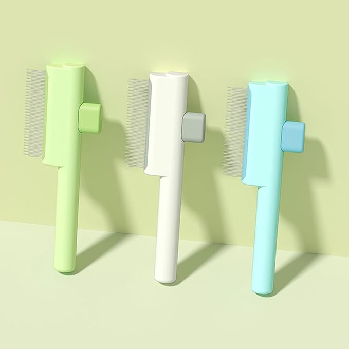 Advanced Pet Deshedding Comb with Massage Tip Quick Releases Button Cats Grooming Brush for Hair Removal Furs Detangling Cats Grooming Tool