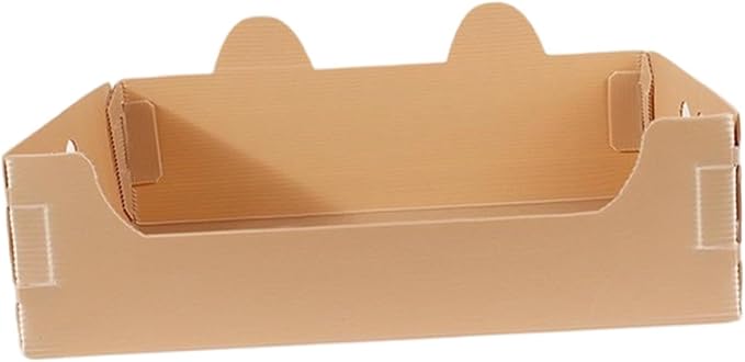 Cat Travel Toilet Large Capacity Open Litter Pan Potty for Indoor Cats Adorable Funny Design- Brown