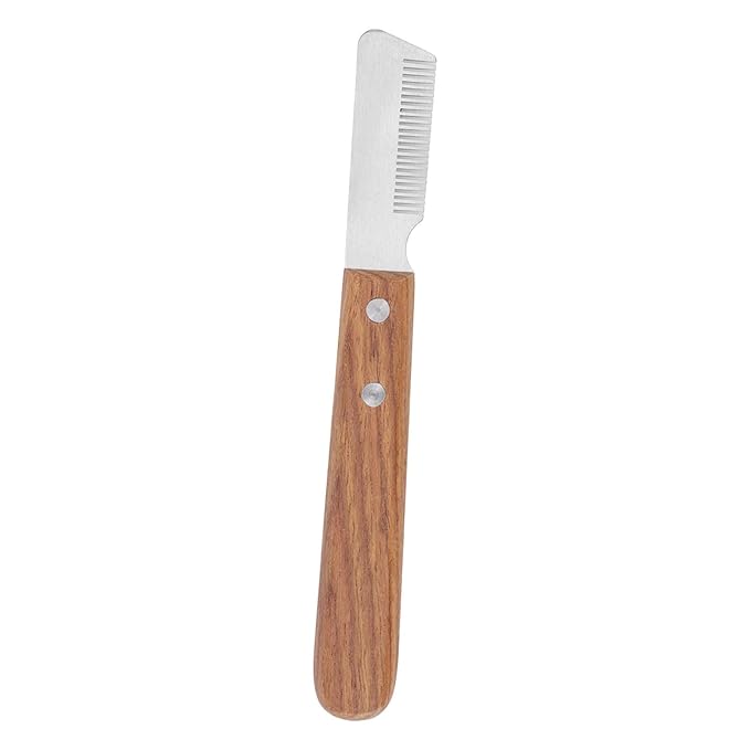 Rengue Dog Stripping Comb, Shedding Tools Removal Tool for Cats and Dogs, Stainless Steel Design for Effective Grooming Dog Stripping Comb, Wooden Handle, Pet Hair Nan Supplies