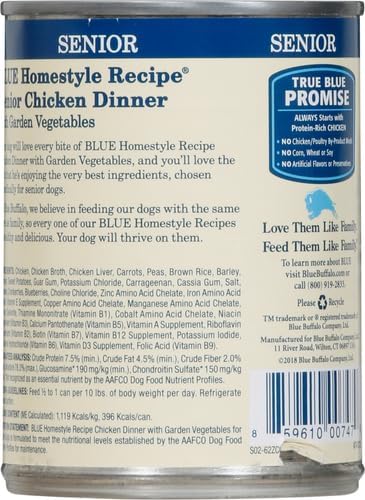 Blue Buffalo Senior Homestyle Recipe - Chicken - 12.5 Oz