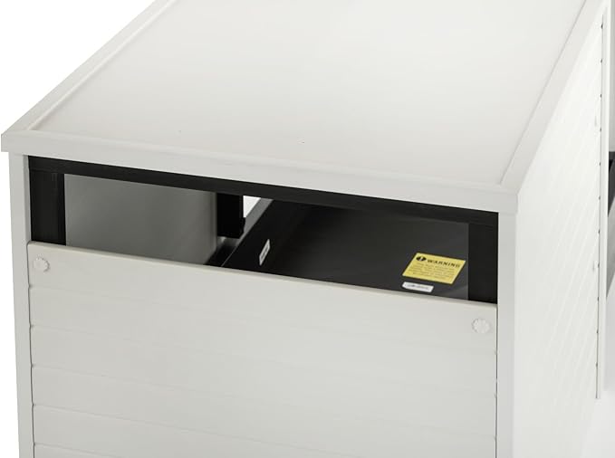 New Age Pet ECOFLEX Freedom Litter Loo Moisture‑Resistant Enclosure & End‑Table, Non‑Toxic, Pull Out Drawer, Indoor Cat Furniture, Antique White