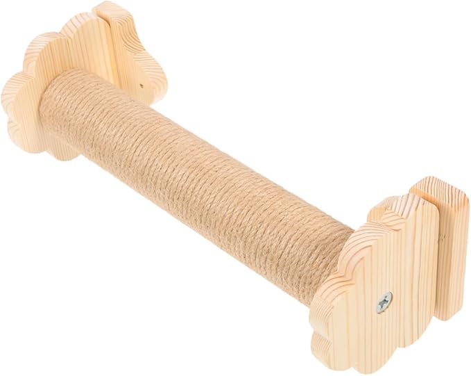 Beaupretty Sisal Cat Scratching Post Vertical Kitten Scratcher with Solid Wood Core 40cm Sturdy Wear-Resistant Cat Cage Accessory for Daily Use