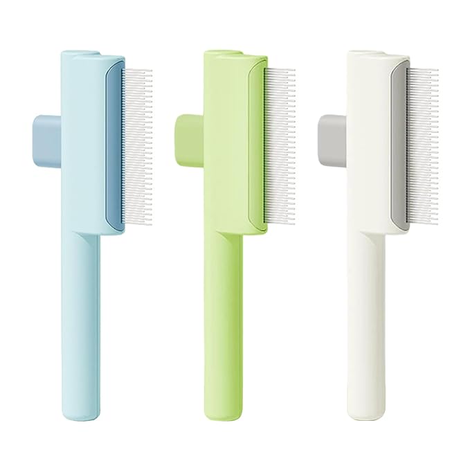 Advanced Pet Deshedding Comb with Massage Tip Quick Releases Button Cats Grooming Brush for Hair Removal Furs Detangling Cats Grooming Tool