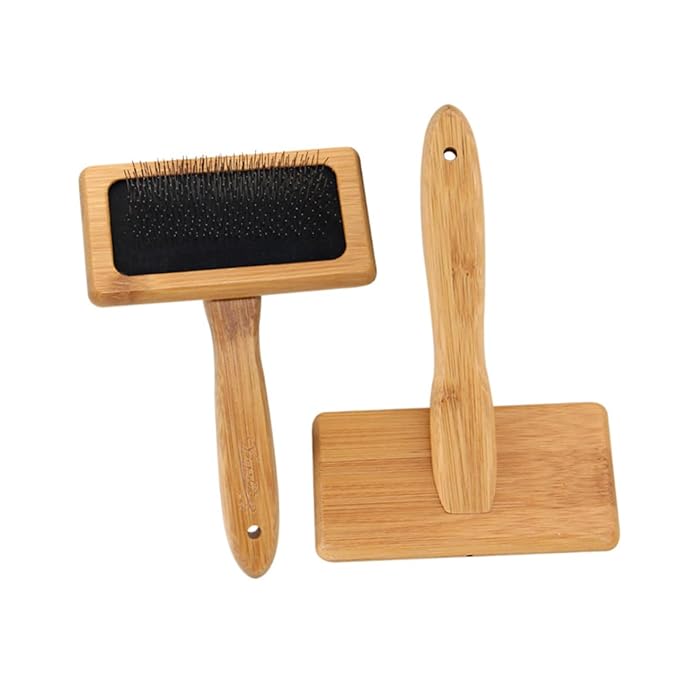 KESYOO Bamboo Needle Comb Dog Grooming Supplies Pet Hair Comb Ergonomic Grip Brush