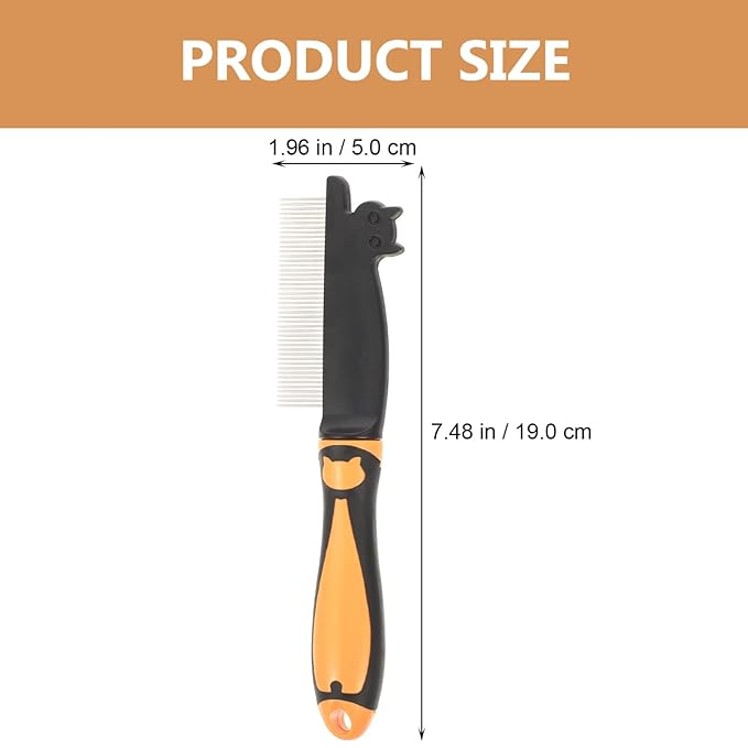 YARNOW Dog Hair Comb Stainless Steel Dematting Rake Multi-function Pet Grooming Comb Small Portable Household Dog Supplies for Tangled and Loose Fur Removal