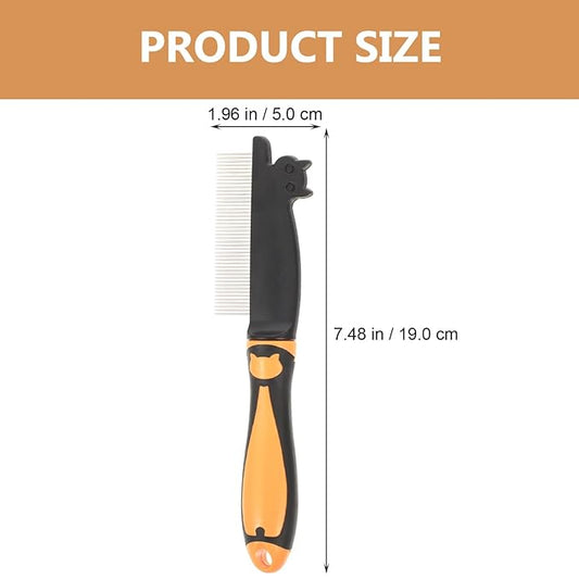 YARNOW Dog Hair Comb Stainless Steel Dematting Rake Multi-function Pet Grooming Comb Small Portable Household Dog Supplies for Tangled and Loose Fur Removal