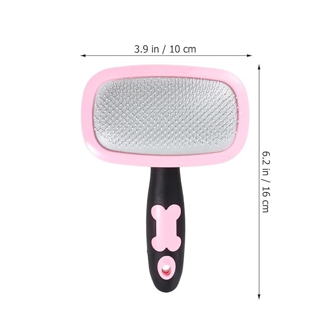 ERINGOGO Pet Grooming Comb 360° Rotatable Massage Brush Large Size Pink with Dots for Dog and Cat Shedding and Cleaning